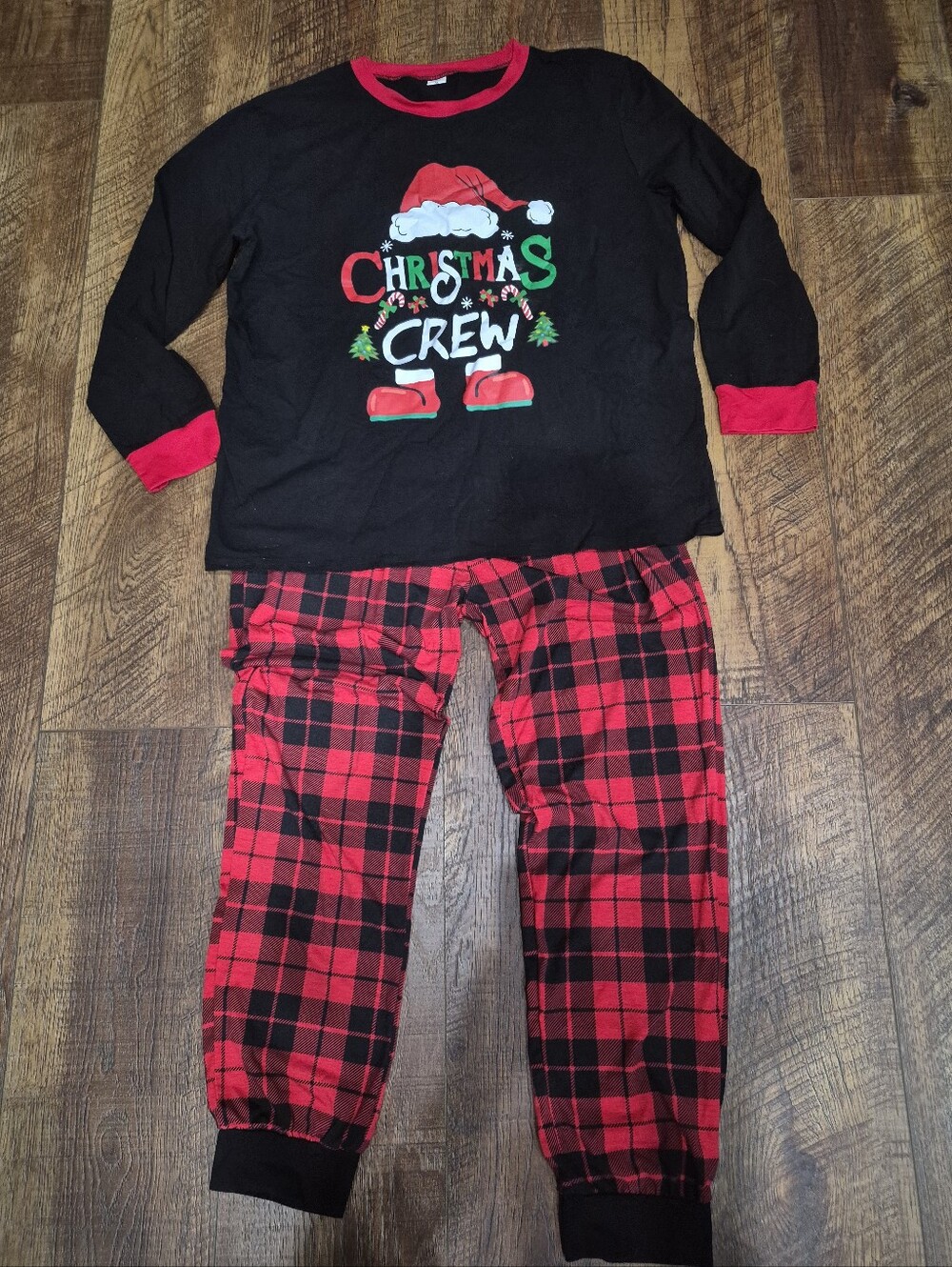 Men's Dads Christmas Crew 2 Piece Pajamas Set Size XL Family Pictures